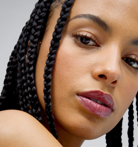 Beauty shot of a black woman with braids