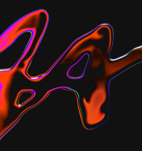 The letters AAA in liquid dark red on black background