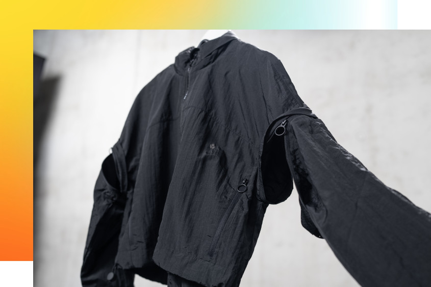 Black adaptive fashion jacket
