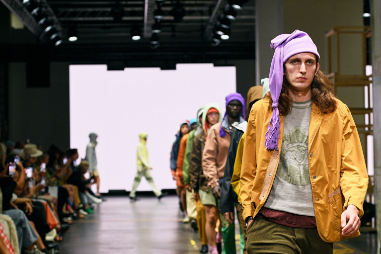 Models on a runway