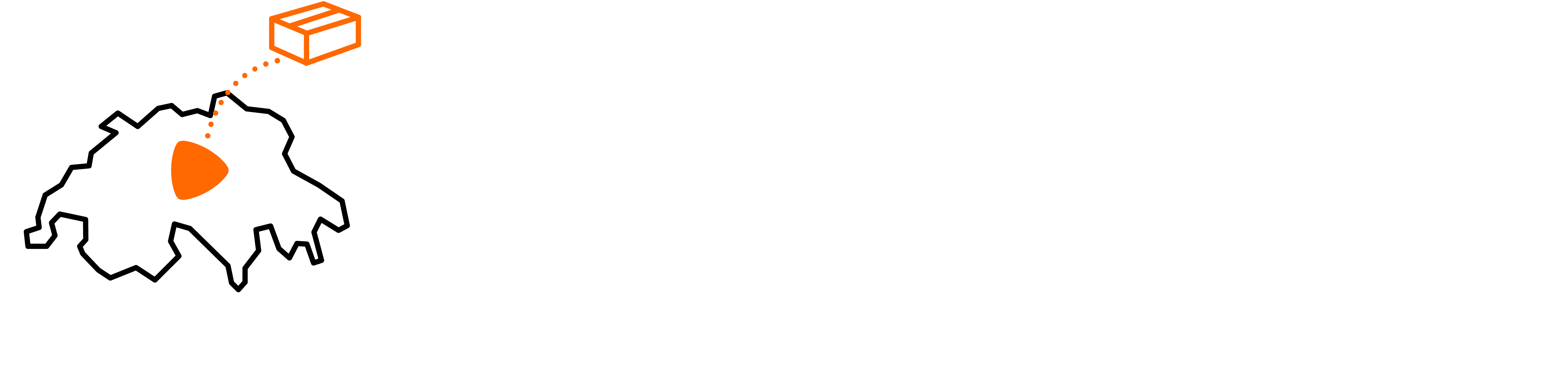 Package is connected with a dotted line to a part of a map