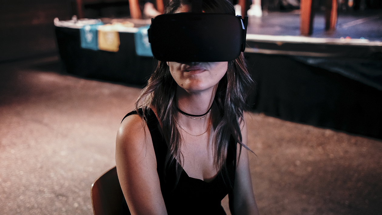 Woman with VR glasses Woman with VR glasses