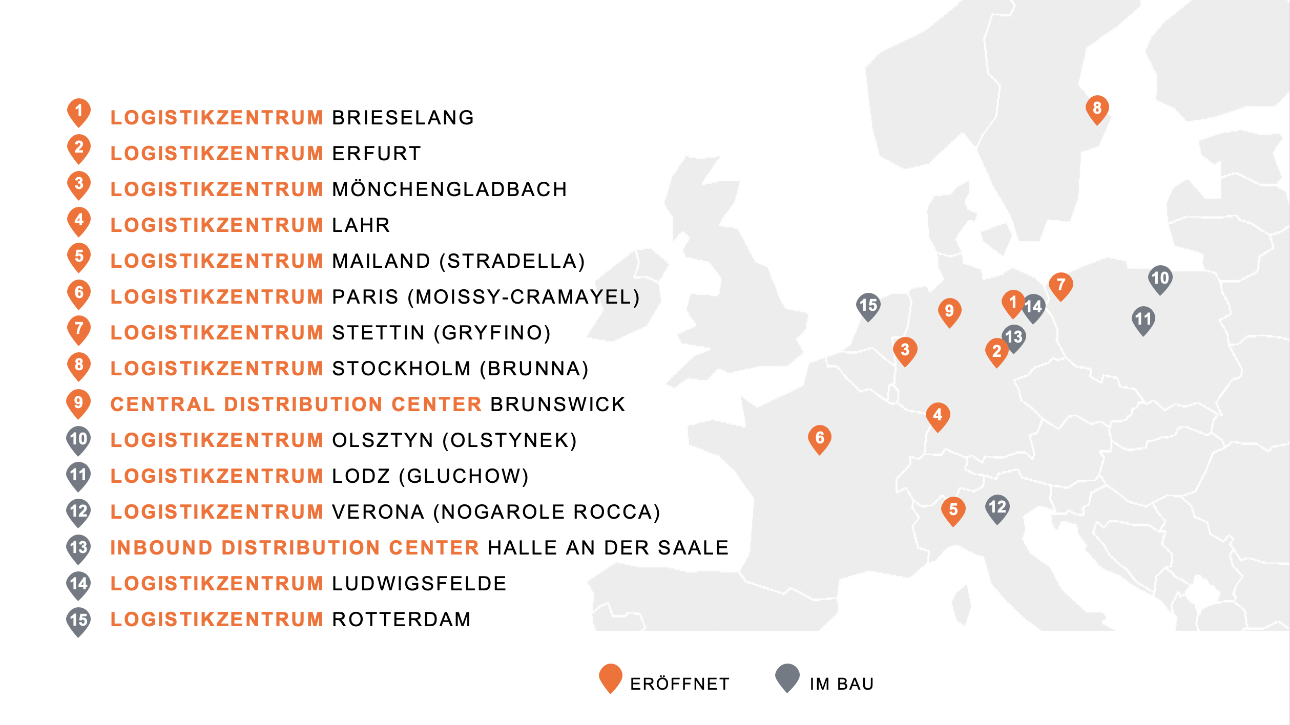 Zalando SE Internationale Logistikstandorte Juni 2019 Zalando SE Internationale Logistikstandorte Juni 2019
