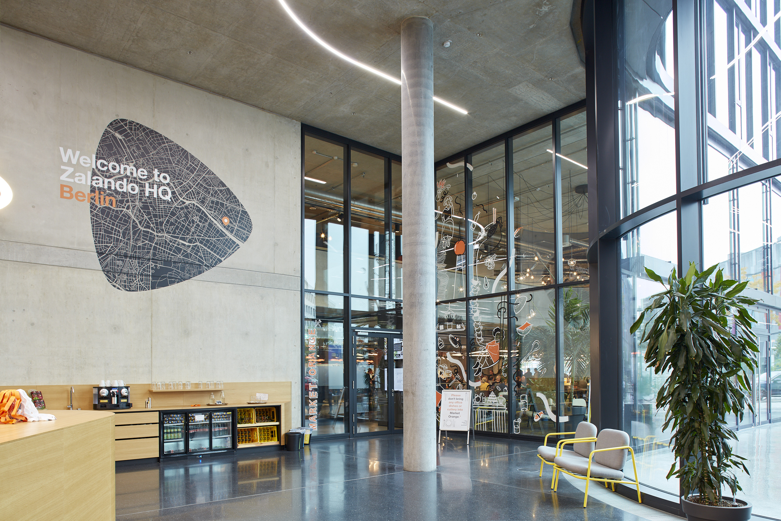 Entrance area of Zalando Berlin HQ