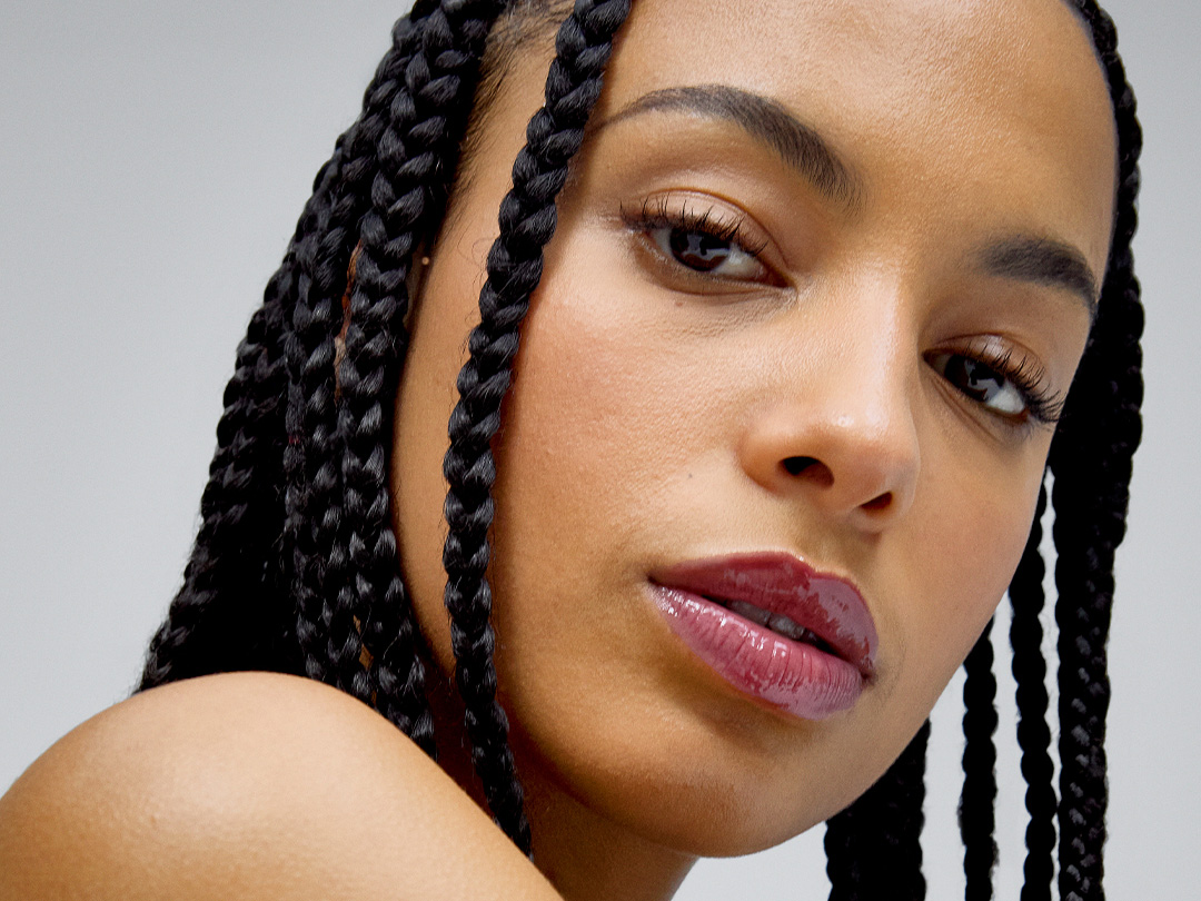 Beauty shot of a black woman with braids