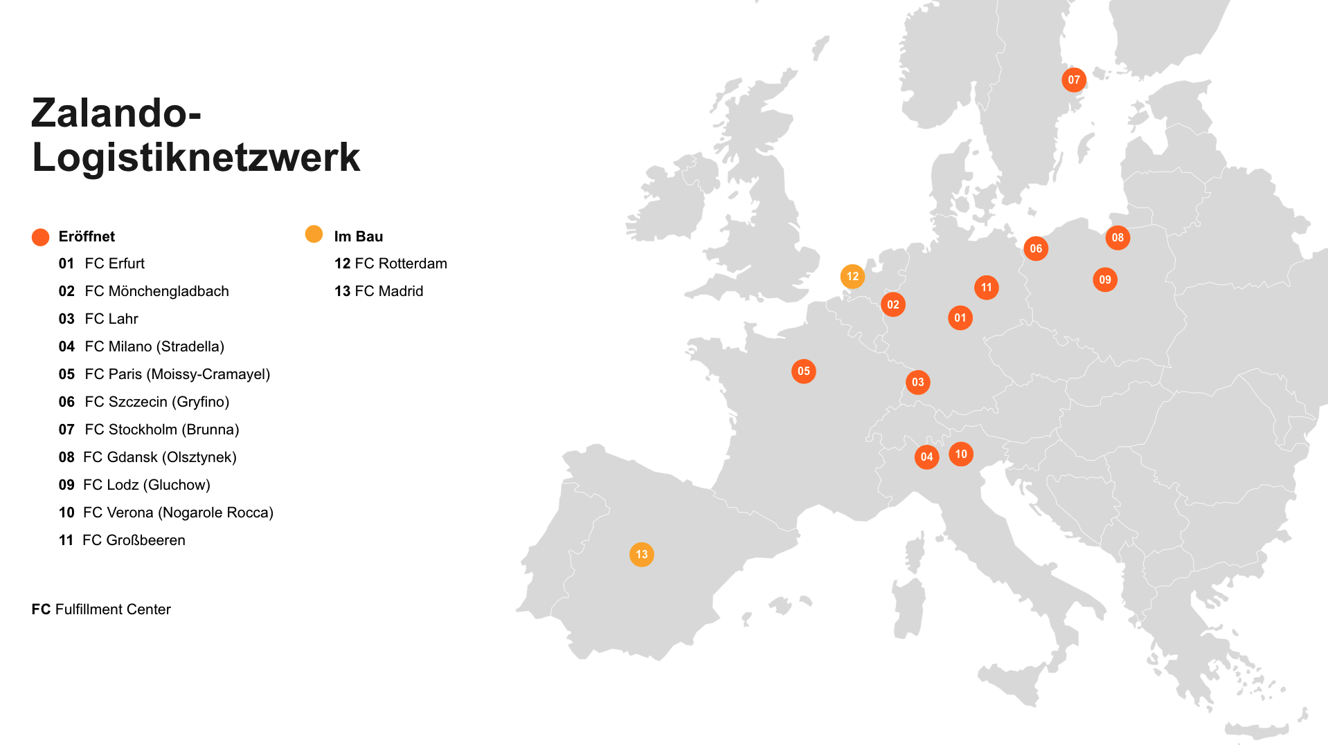 Zalando SE Logistiknetzwerk Zalando SE Logistiknetzwerk
