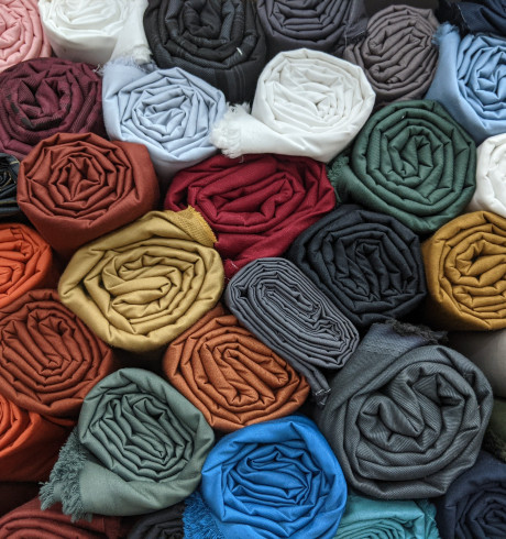 rolled up balls of fabric