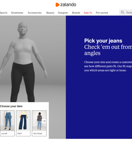 Screenshot of Zalando's Virtual Fitting Room