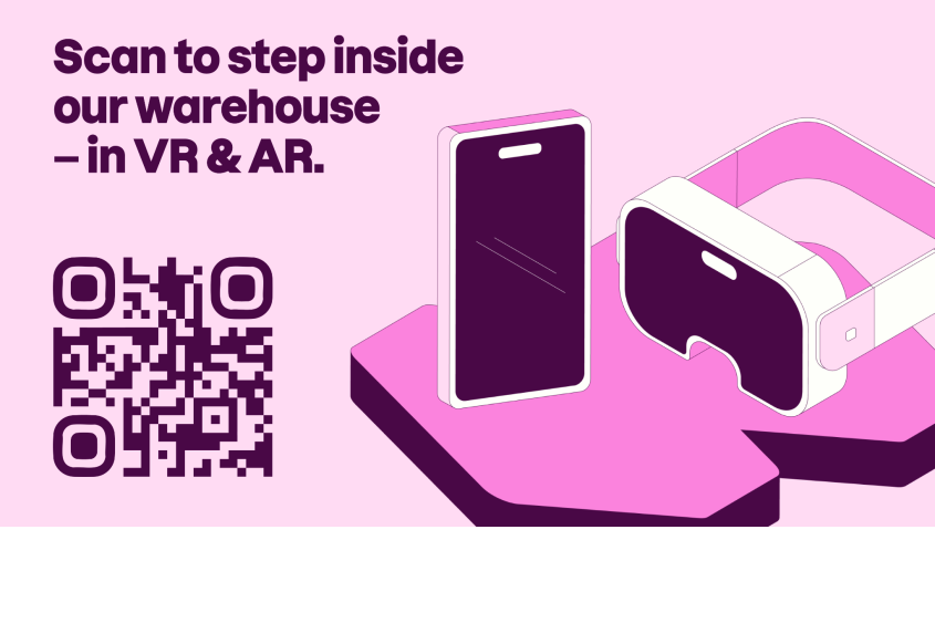 Scan to step inside our warehouse - in VR AR