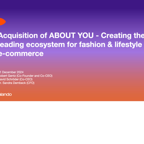 Presentation Slide: Acquisition of ABOUT YOU - Creating the leading ecosystem for fashion &amp; lifestyle e-commerce 11 December 2024