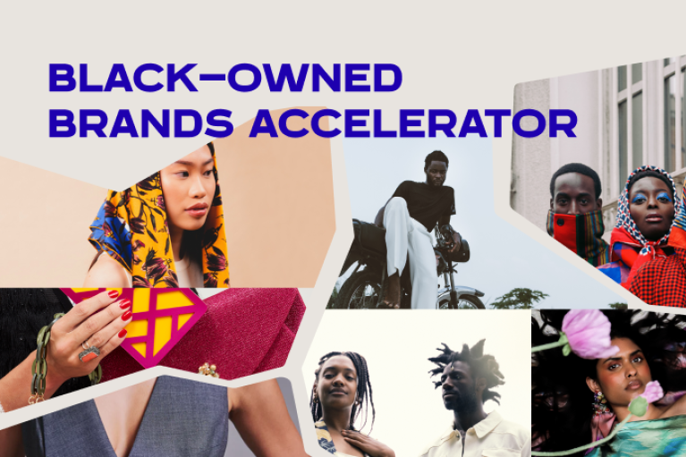 A collage of seven pictures shows the brands involved in our Black owned Brands Accelerator.
