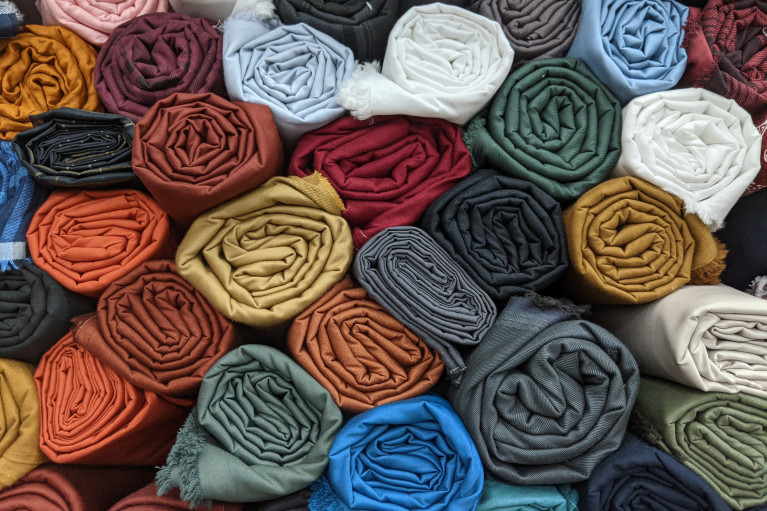 rolled up balls of fabric