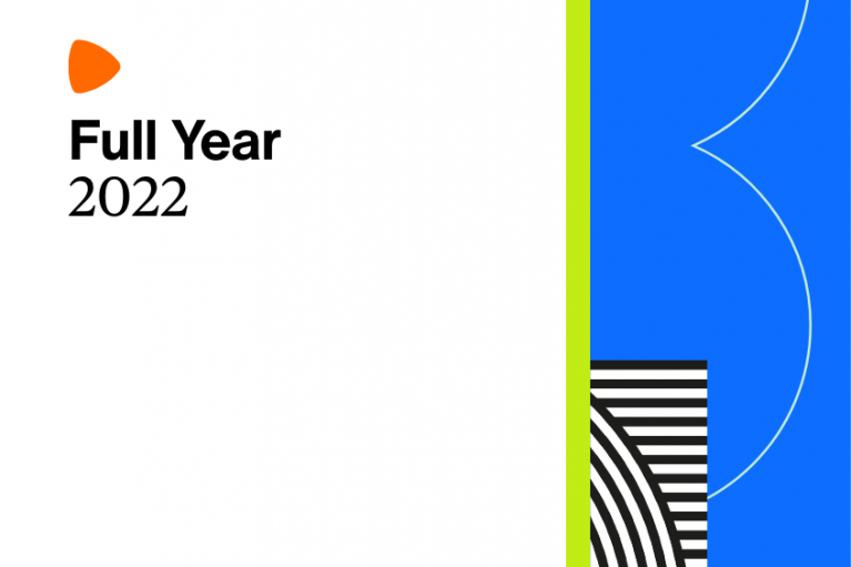 Zalando Full Year 2022 along with colorful graphic elements